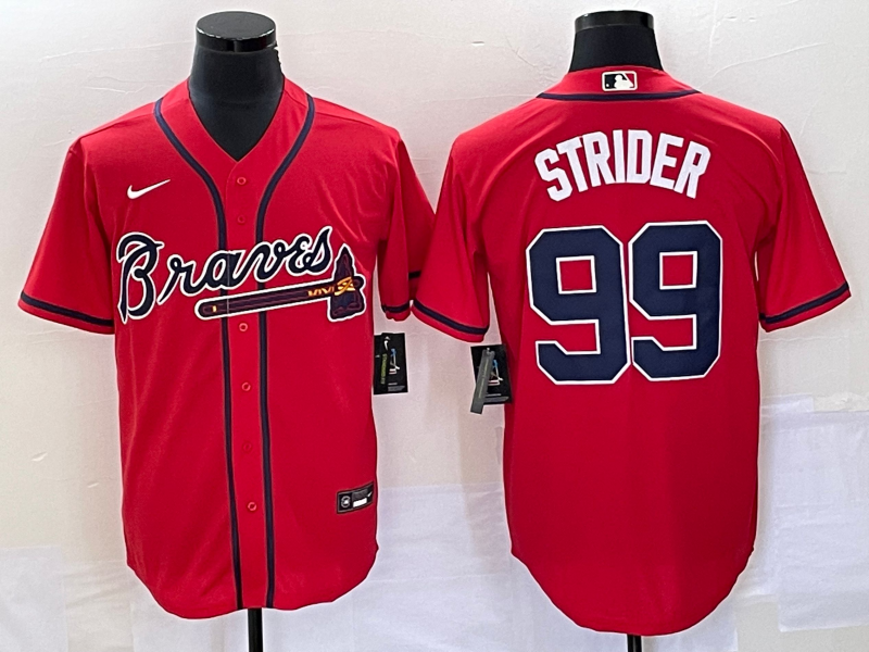 Men's Atlanta Braves Spencer Strider #99 Red Jersey